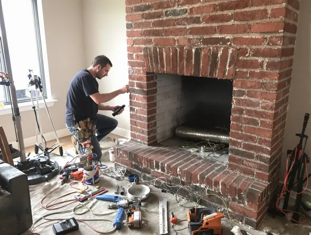 Killingly Chimney Sweep specialist finalizing chimney liner service in Killingly, CT