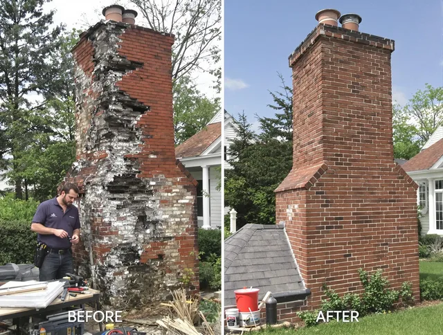 Killingly Chimney Sweep performing a full chimney restoration in Killingly, CT