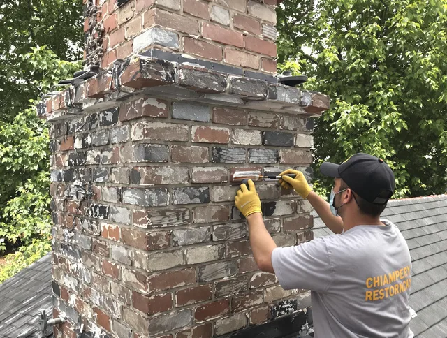 In-progress chimney restoration by Killingly Chimney Sweep in Killingly, CT