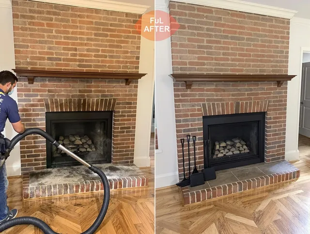 Killingly Chimney Sweep carefully sanitizing a fireplace in Killingly, CT