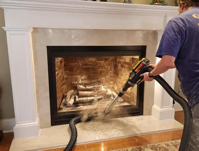 Fireplace cleaning performed by Killingly Chimney Sweep in Killingly, CT
